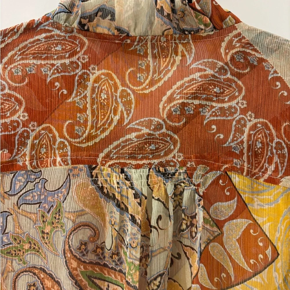 Mango Multicolor Paisley Ruffle Blouse - Picture 2 of 5